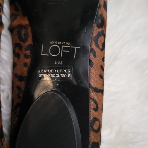 Ann Taylor Loft Point Toe Leopard Texture Print Flats Size 9 - Picture 10 of 12
